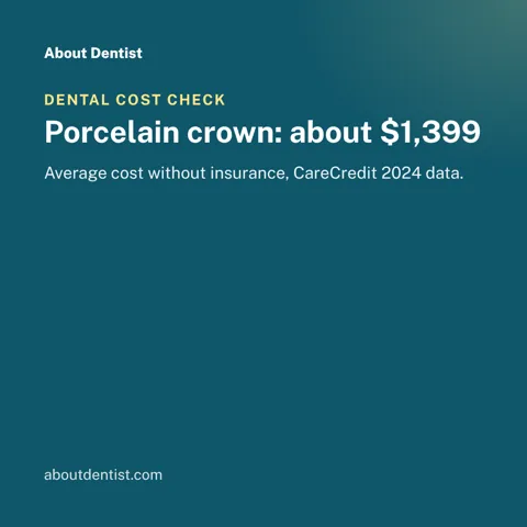 Porcelain crown: about $1,399
